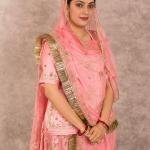 Gajri Pink Dabka Zardozi Work Poshak | Candlenight Pink Bamber Satin | Jaipurio Designer Collection